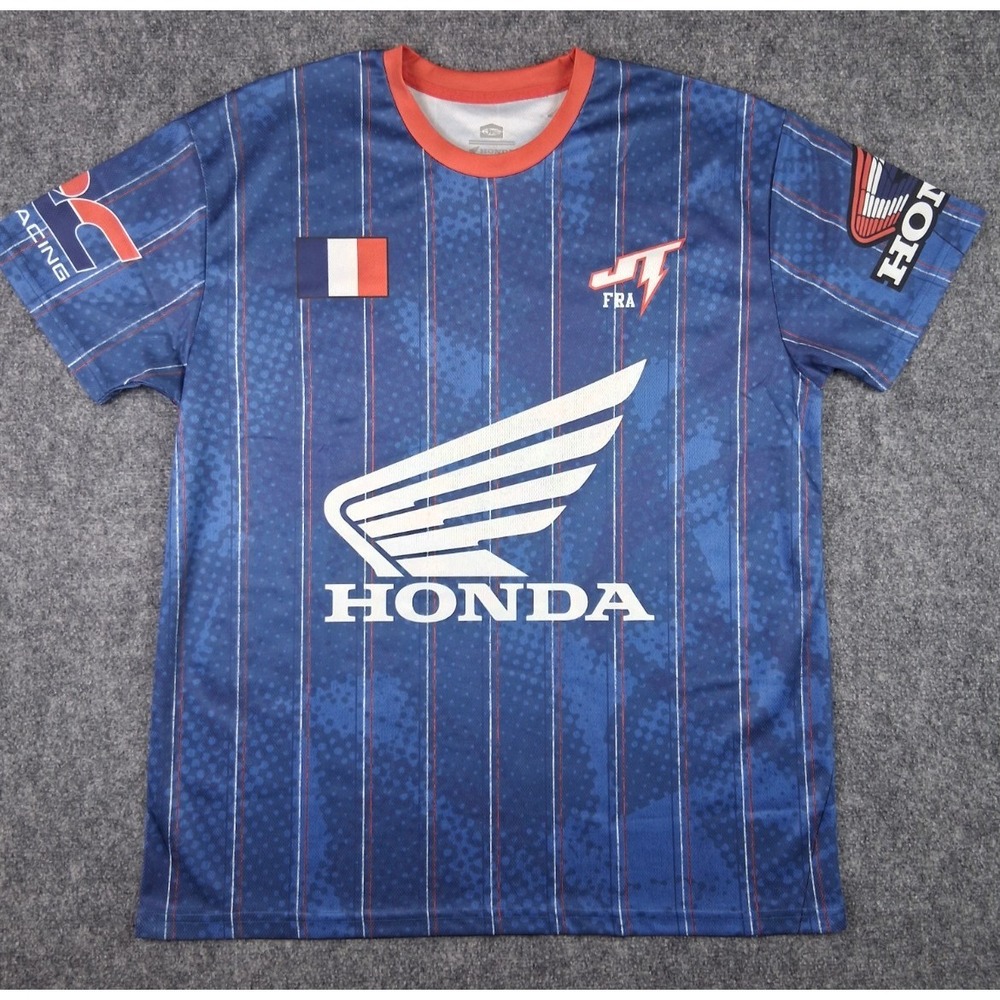 JT Racing Honda France Motocross Jersey Mens XL Blue Red Victory Podium #26